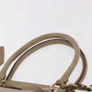 PRADA Hand Bag Leather Beige Gold Auth 187499-14