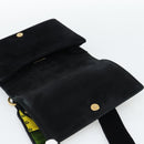 PRADA Shoulder Bag Velor Black Gold Auth 187500V-15