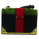 PRADA Shoulder Bag Velor Black Gold Auth 187500V-3