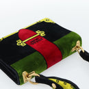 PRADA Shoulder Bag Velor Black Gold Auth 187500V-6