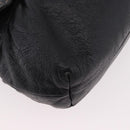FENDI Celeria Shoulder Bag Leather Black Silver Auth 187501A-9