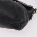 FENDI Celeria Shoulder Bag Leather Black Silver Auth 187501A-14