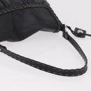 FENDI Celeria Shoulder Bag Leather Black Silver Auth 187501A-7