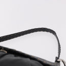 FENDI Celeria Shoulder Bag Leather Black Silver Auth 187501A-8