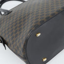 CELINE Macadam Canvas Hand Bag PVC Leather Black Gold Auth 187503A-15