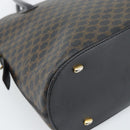 CELINE Macadam Canvas Hand Bag PVC Leather Black Gold Auth 187503A-17