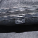 CELINE Macadam Canvas Hand Bag PVC Leather Black Gold Auth 187503A-18