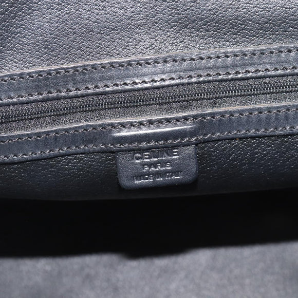 CELINE Macadam Canvas Hand Bag PVC Leather Black Gold Auth 187503A
