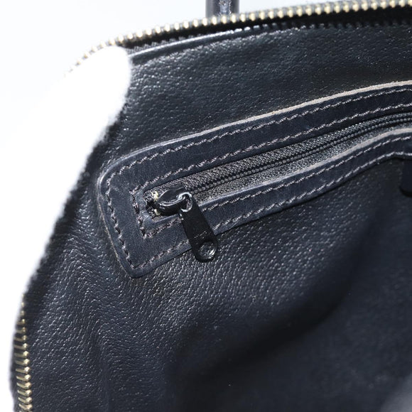 CELINE Macadam Canvas Hand Bag PVC Leather Black Gold Auth 187503A
