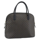 CELINE Macadam Canvas Hand Bag PVC Leather Black Gold Auth 187503A-1