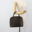 CELINE Macadam Canvas Hand Bag PVC Leather Black Gold Auth 187503A-22