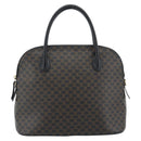 CELINE Macadam Canvas Hand Bag PVC Leather Black Gold Auth 187503A-13
