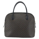 CELINE Macadam Canvas Hand Bag PVC Leather Black Gold Auth 187503A-2
