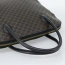 CELINE Macadam Canvas Hand Bag PVC Leather Black Gold Auth 187503A-7