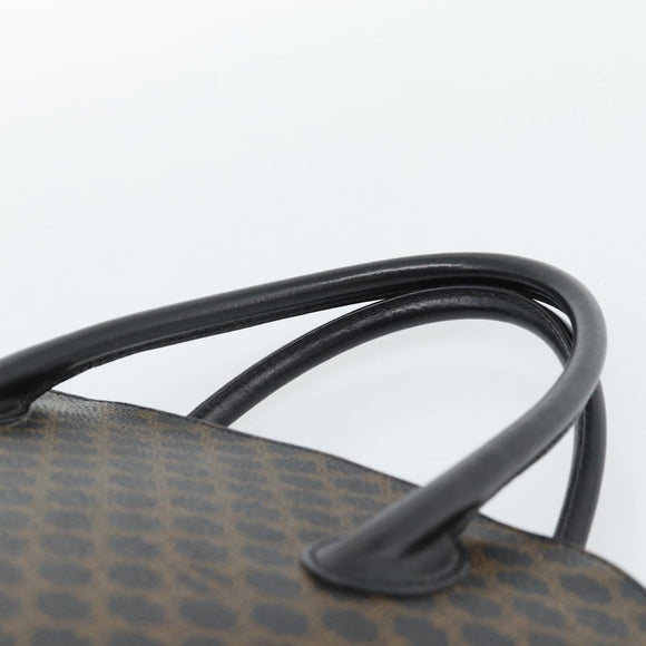 CELINE Macadam Canvas Hand Bag PVC Leather Black Gold Auth 187503A