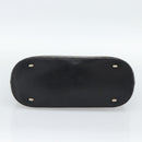 CELINE Macadam Canvas Hand Bag PVC Leather Black Gold Auth 187503A-5