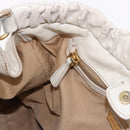 Miu Miu Hand Bag Leather Ivory Gold Auth 187504A-20