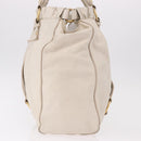 Miu Miu Hand Bag Leather Ivory Gold Auth 187504A-3