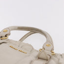 Miu Miu Hand Bag Leather Ivory Gold Auth 187504A-8