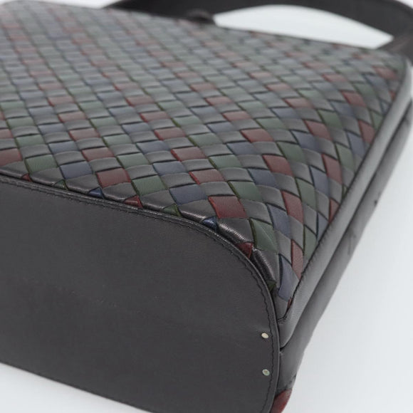 BOTTEGA VENETA INTRECCIATO Hand Bag Leather Black Gold Auth 187505V
