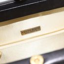 BOTTEGA VENETA INTRECCIATO Hand Bag Leather Black Gold Auth 187505V-17