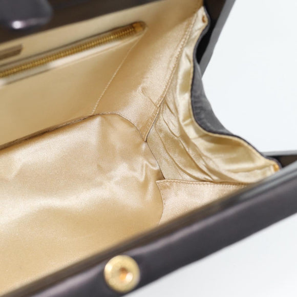 BOTTEGA VENETA INTRECCIATO Hand Bag Leather Black Gold Auth 187505V