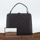 BOTTEGA VENETA INTRECCIATO Hand Bag Leather Black Gold Auth 187505V-12