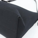 FENDI Mamma Baguette Shoulder Bag Cotton jersey Black Silver Auth 187506V-9