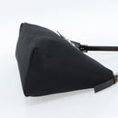 FENDI Mamma Baguette Shoulder Bag Cotton jersey Black Silver Auth 187506V-4