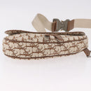 Christian Dior Trotter Canvas Saddle Shoulder Bag Beige Silver Auth 187508SAM-10