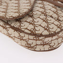 Christian Dior Trotter Canvas Saddle Shoulder Bag Beige Silver Auth 187508SAM-11