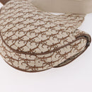 Christian Dior Trotter Canvas Saddle Shoulder Bag Beige Silver Auth 187508SAM-14