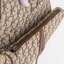 Christian Dior Trotter Canvas Saddle Shoulder Bag Beige Silver Auth 187508SAM-16