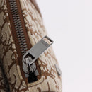 Christian Dior Trotter Canvas Saddle Shoulder Bag Beige Silver Auth 187508SAM-17