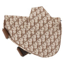 Christian Dior Trotter Canvas Saddle Shoulder Bag Beige Silver Auth 187508SAM-3