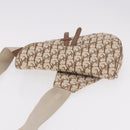 Christian Dior Trotter Canvas Saddle Shoulder Bag Beige Silver Auth 187508SAM-6