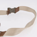 Christian Dior Trotter Canvas Saddle Shoulder Bag Beige Silver Auth 187508SAM-9