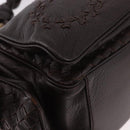 BOTTEGA VENETA Hand Bag Leather Brown Gold Auth 187509V-12