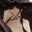 BOTTEGA VENETA Hand Bag Leather Brown Gold Auth 187509V-17