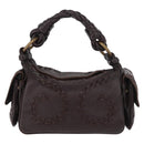 BOTTEGA VENETA Hand Bag Leather Brown Gold Auth 187509V-2