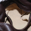 BOTTEGA VENETA Hand Bag Leather Brown Gold Auth 187509V-20