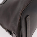 PRADA Hand Bag Leather Brown Gold Auth 187510A-8