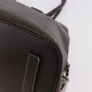 PRADA Hand Bag Leather Brown Gold Auth 187510A-15