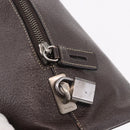 PRADA Hand Bag Leather Brown Gold Auth 187510A-18