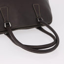 PRADA Hand Bag Leather Brown Gold Auth 187510A-7