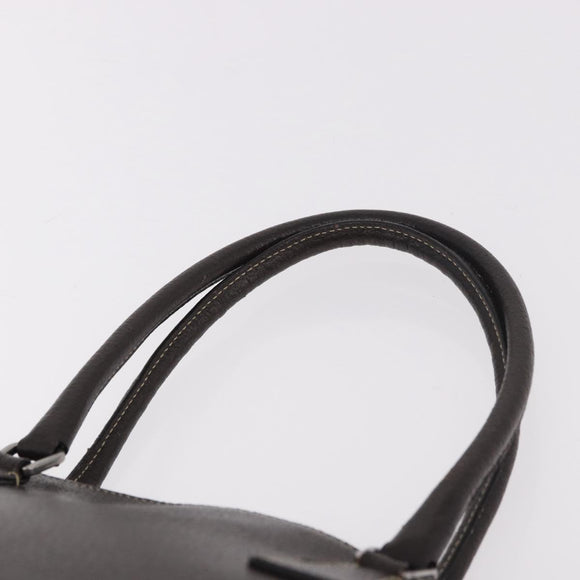 PRADA Hand Bag Leather Brown Gold Auth 187510A