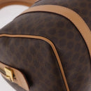 CELINE Macadam Canvas Boston Bag PVC Leather Brown Gold Auth 187511V-8