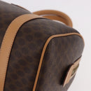 CELINE Macadam Canvas Boston Bag PVC Leather Brown Gold Auth 187511V-15
