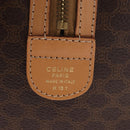 CELINE Macadam Canvas Boston Bag PVC Leather Brown Gold Auth 187511V-11