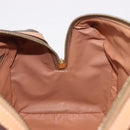 CELINE Macadam Canvas Boston Bag PVC Leather Brown Gold Auth 187511V-20